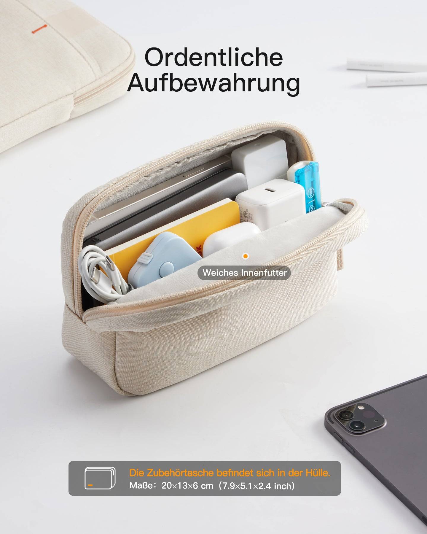 Inateck Laptoptasche LB1011 13" MacBook+ Zub.Tas. Beige - Tasche