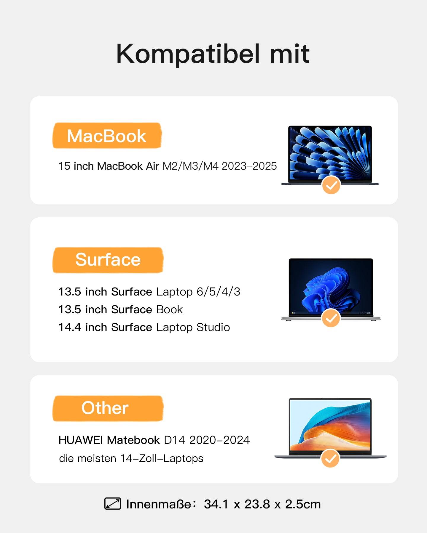 Inateck Laptoptasche 15.3"+ Zubehörtasche LB01011-14_black - Tasche