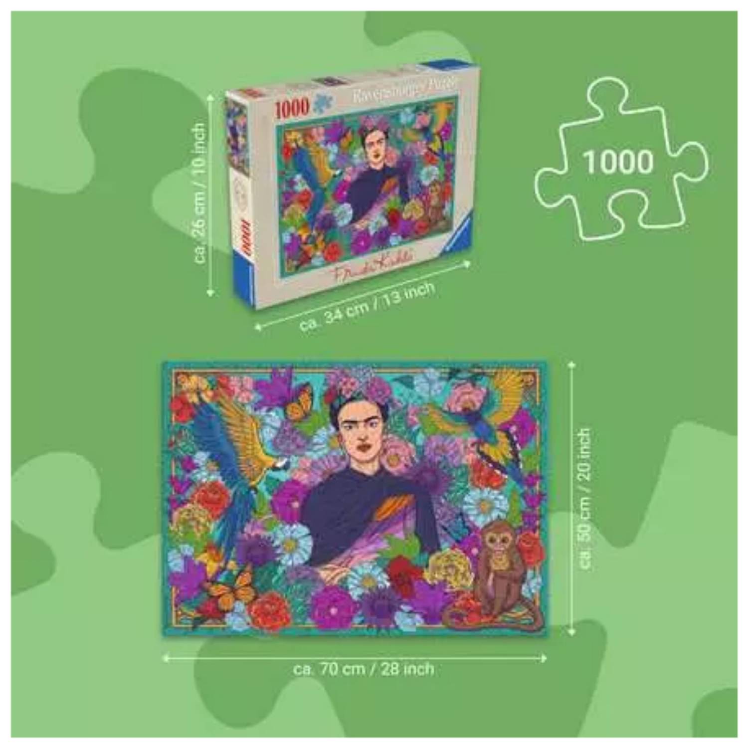 Ravensburger Frida Kahlo's Paradies: Papageien, Affen und Blüten, 1000 Stück(e), Kunst, 14 Jahr(e)