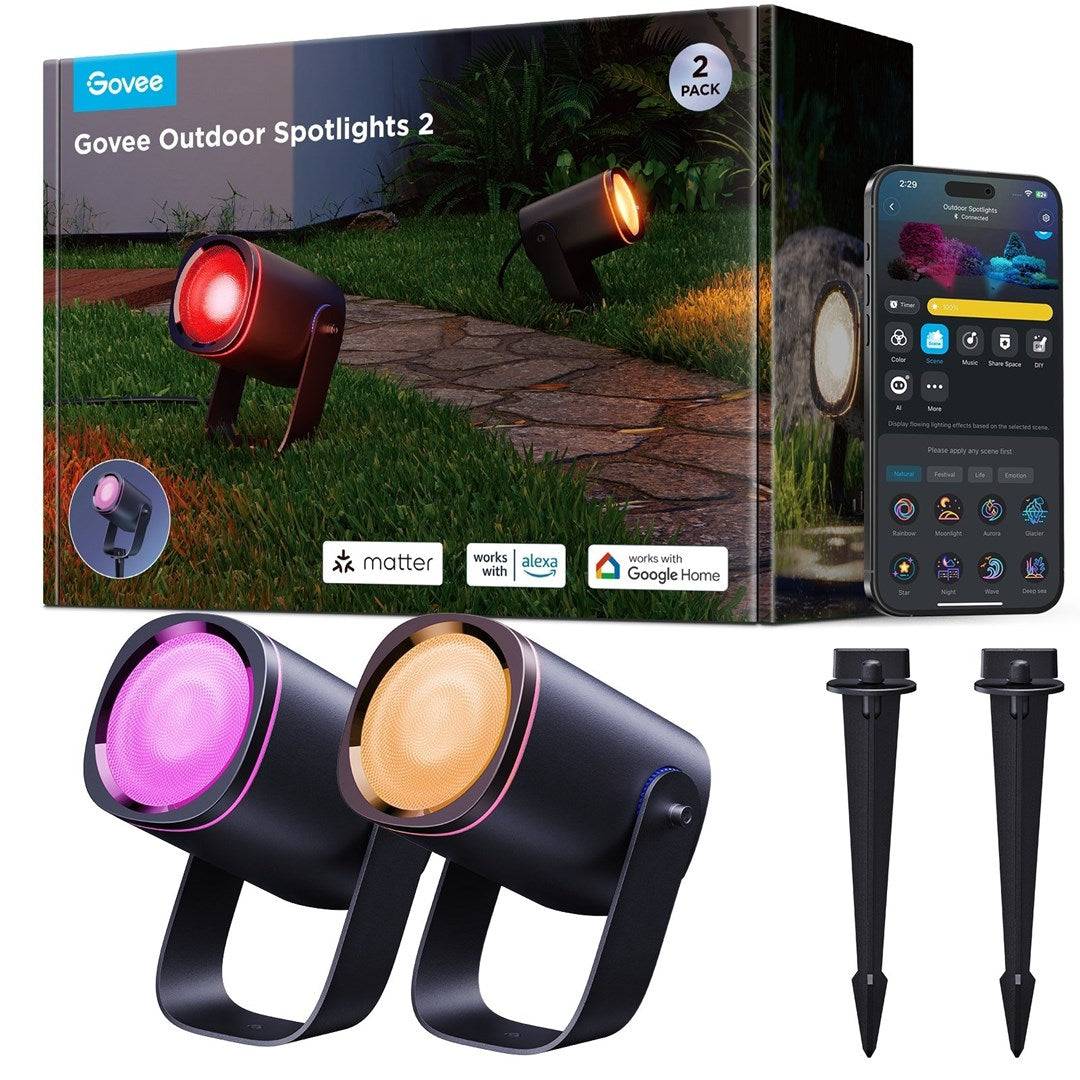 Govee H7093311, Intelligenter Einbaustrahler, Bluetooth, Schwarz, Aluminium, Multi, 4000 K