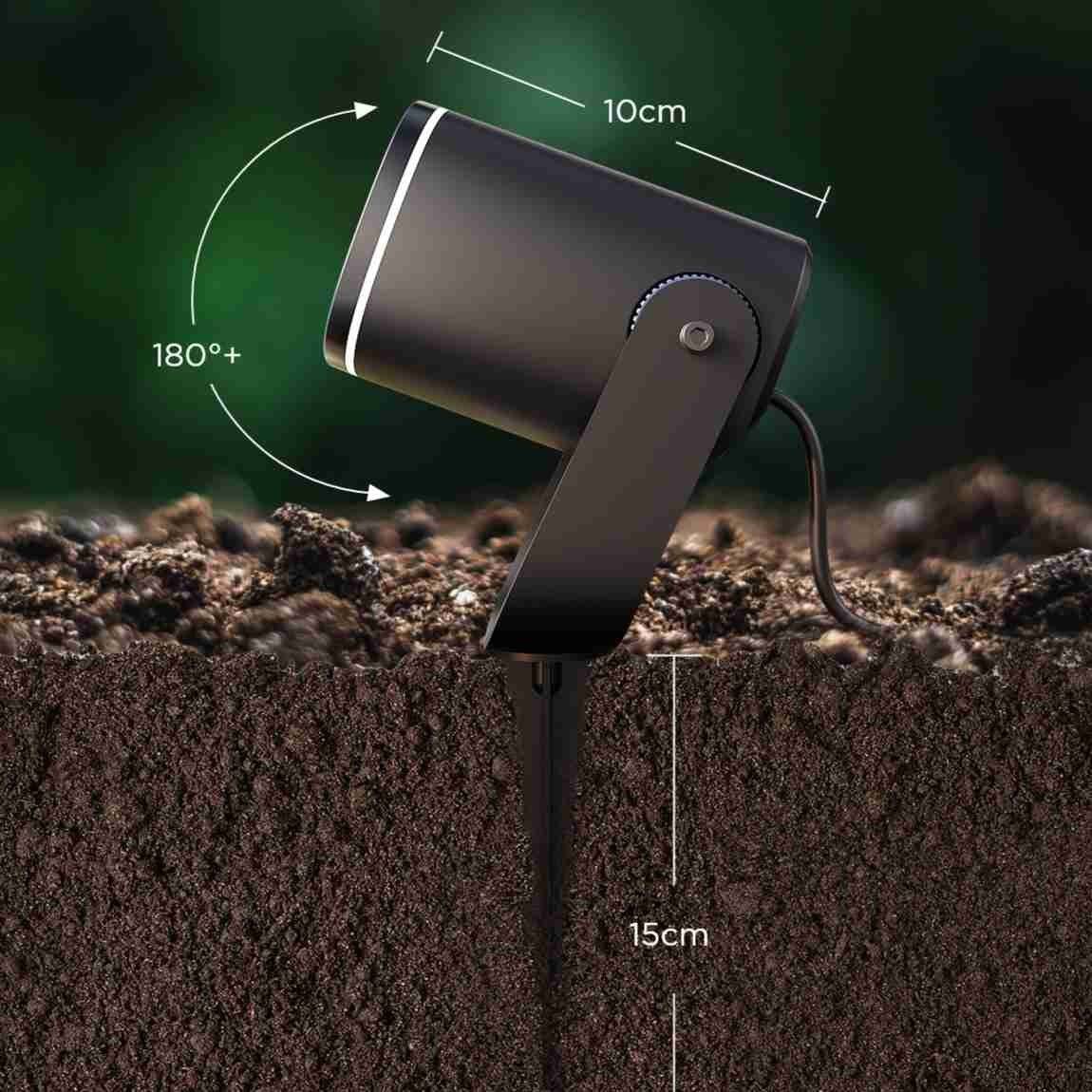 Govee H7093311, Intelligenter Einbaustrahler, Bluetooth, Schwarz, Aluminium, Multi, 4000 K