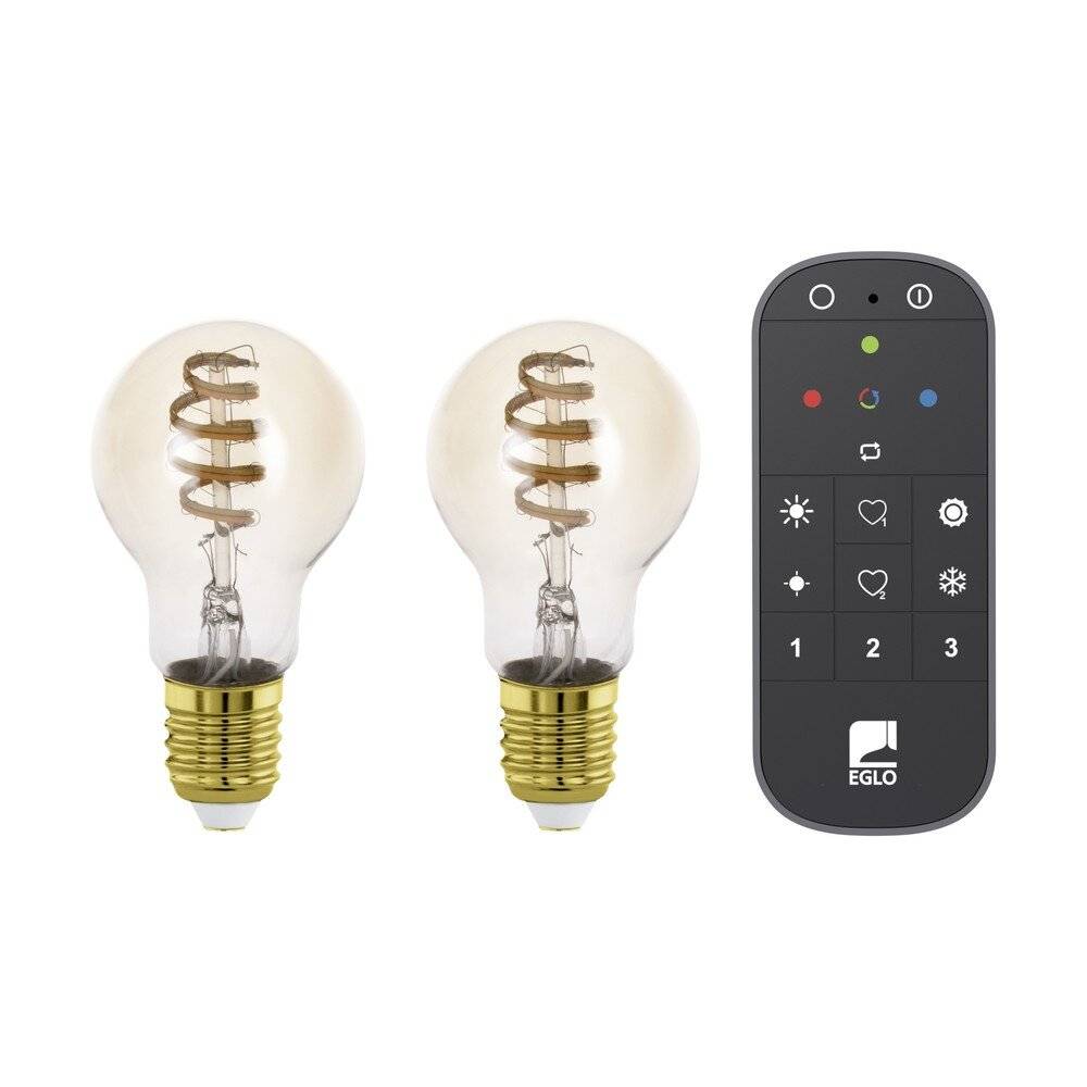 Doppelpack Eglo LED E27 Birne Messing Fadenlampe 7W 806lm - 822-865 Abstimmbares Weiß | Ersatz Fü