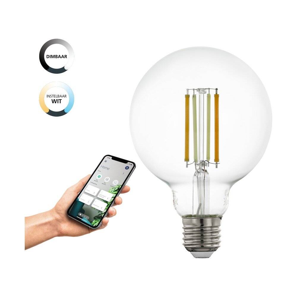 Eglo LED E27 Globe Klar Fadenlampe 6W 806lm - 822-865 Abstimmbares Weiß | Zigbee Dimmbar- Ersatz