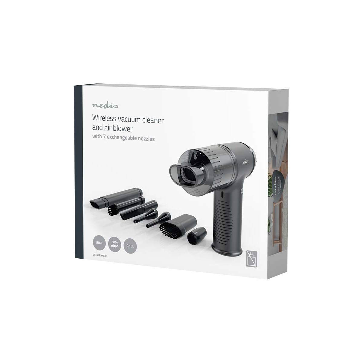 Gebläse Handstaubsauger Kabellos 90W 8kPa 6000mAh Akku 0,15L Schwarz