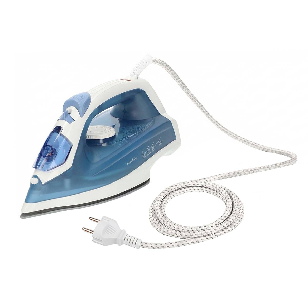 Dampfbügeleisen 2000W Keramiksohle 20g/min 0,2L Wassertank Weiß-Blau