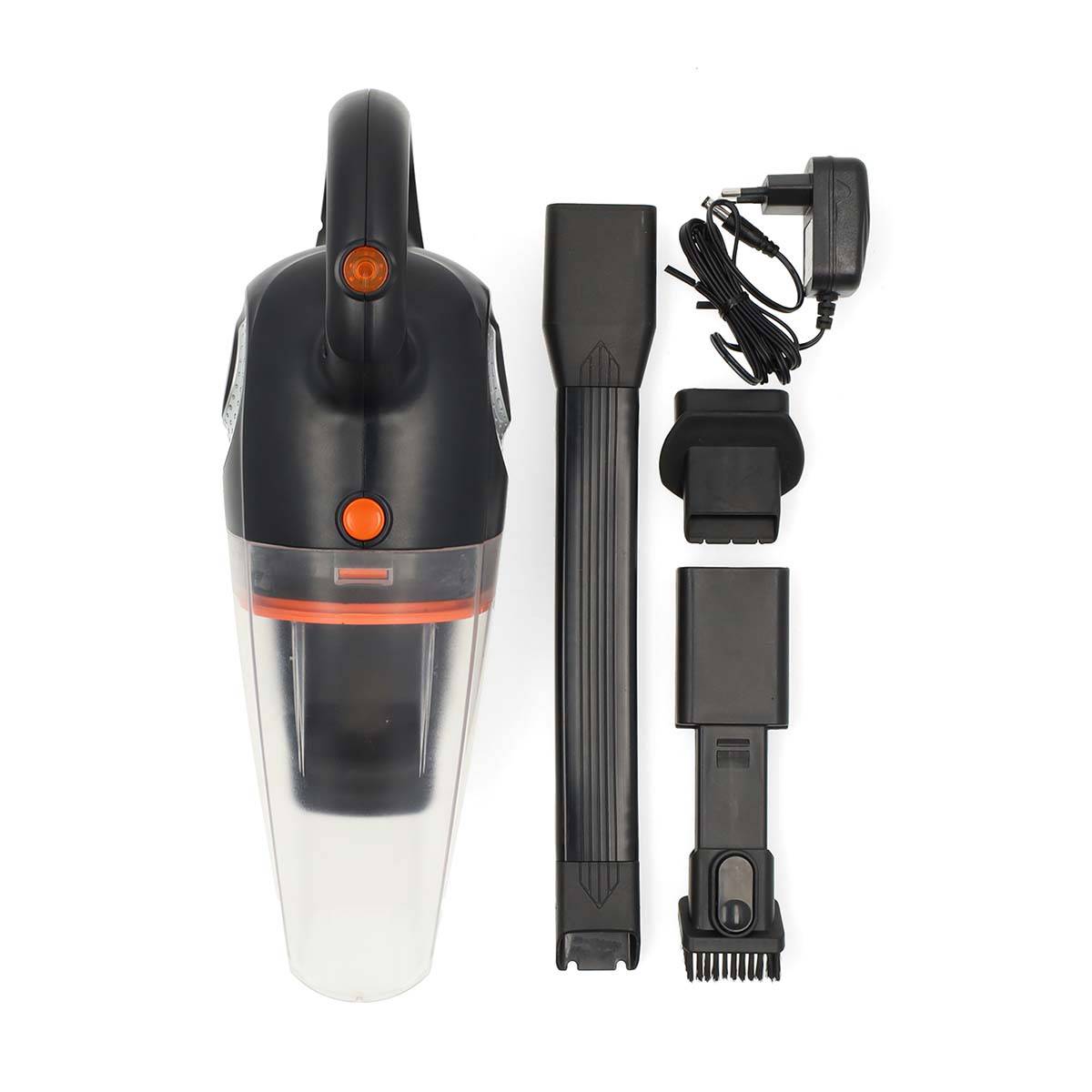 Handstaubsauger Kabellos 90W Nass & Trocken 2200mAh Akku 0,4L Schwarz/Orange