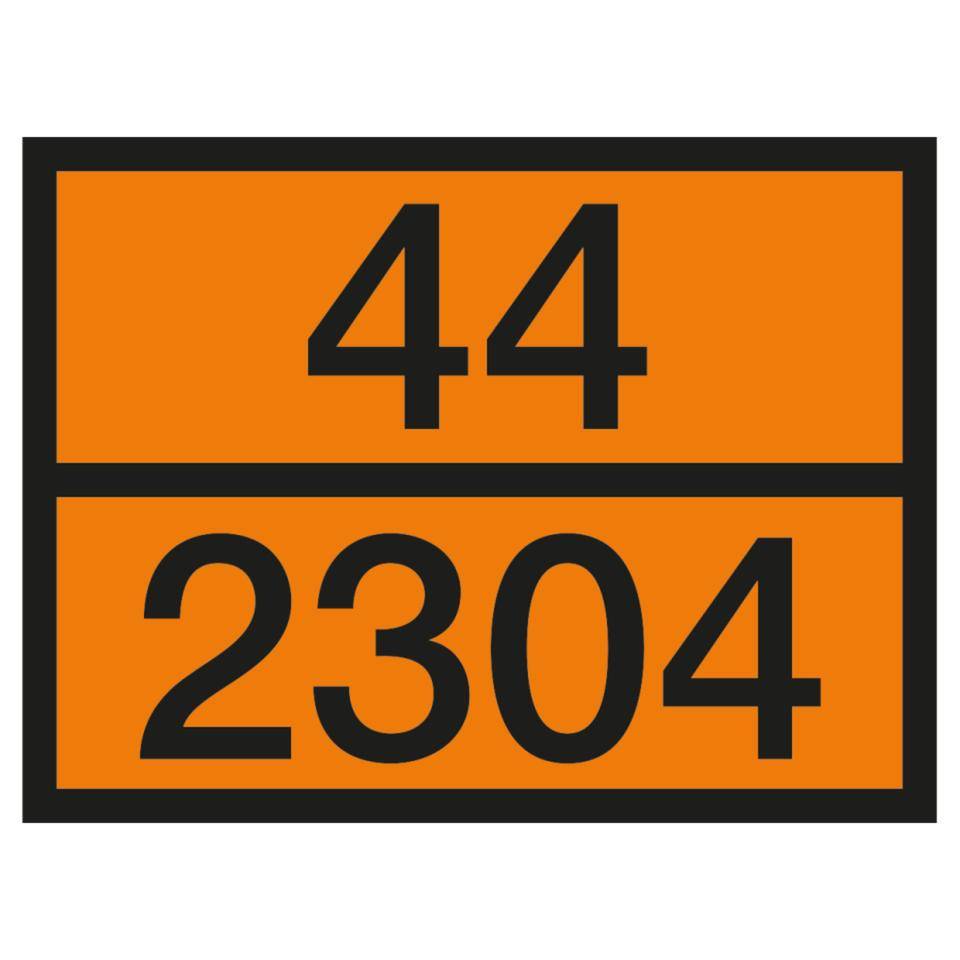 UN-Tafel 44/2304, orange/schwarz, Folie m.Oberflächenschutz, 400x300mm, 50/Rolle