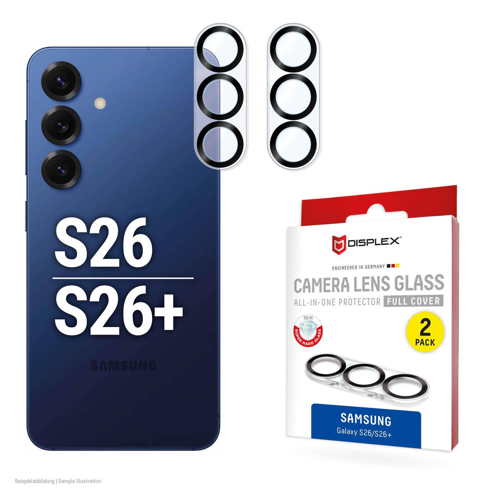 Displex Kamera-Schutzglas Samsung S26/S26+ Full Cover, 2 Stück 02241