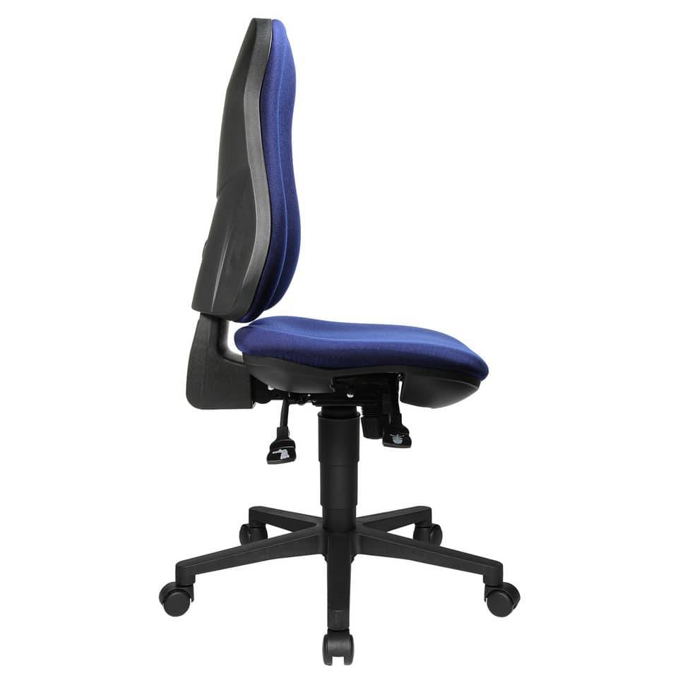 Bürodrehstuhl Support SY ohne Armlehnen - royalblau Sicherheitsdoppelrollen für.