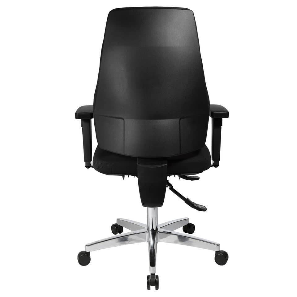 Bürodrehstuhl P91 - schwarz mit Armlehnen Sicherheitsdoppelrollen für alle Böden.
