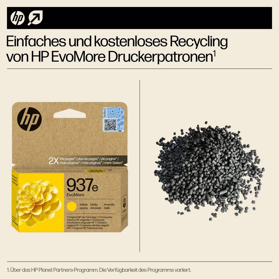 HP 937e EvoMore Yellow Original ink cartridge Tinte & Toner