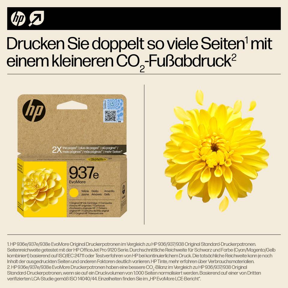 HP 937e EvoMore Yellow Original ink cartridge Tinte & Toner