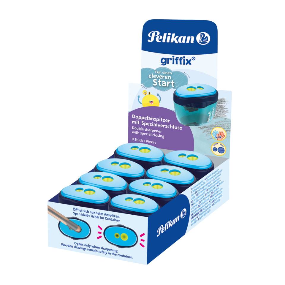 Display Doppel-Dosenspitzer Griffix, Ø8/11mm, blau PELIKAN 300008247