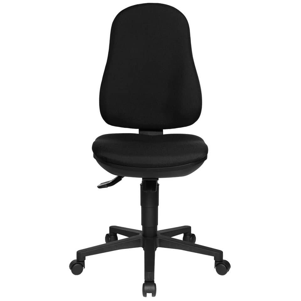 Bürodrehstuhl Support SY ohne Armlehnen - schwarz Sicherheitsdoppelrollen für al.