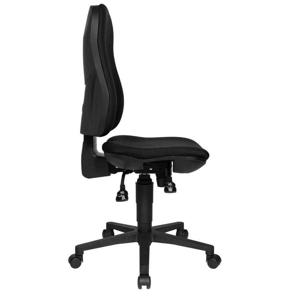 Bürodrehstuhl Support SY ohne Armlehnen - schwarz Sicherheitsdoppelrollen für al.