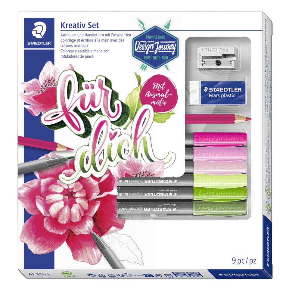 Schreibgeräteset Brush Lettering, 9 Stück STAEDTLER 61 371-1D