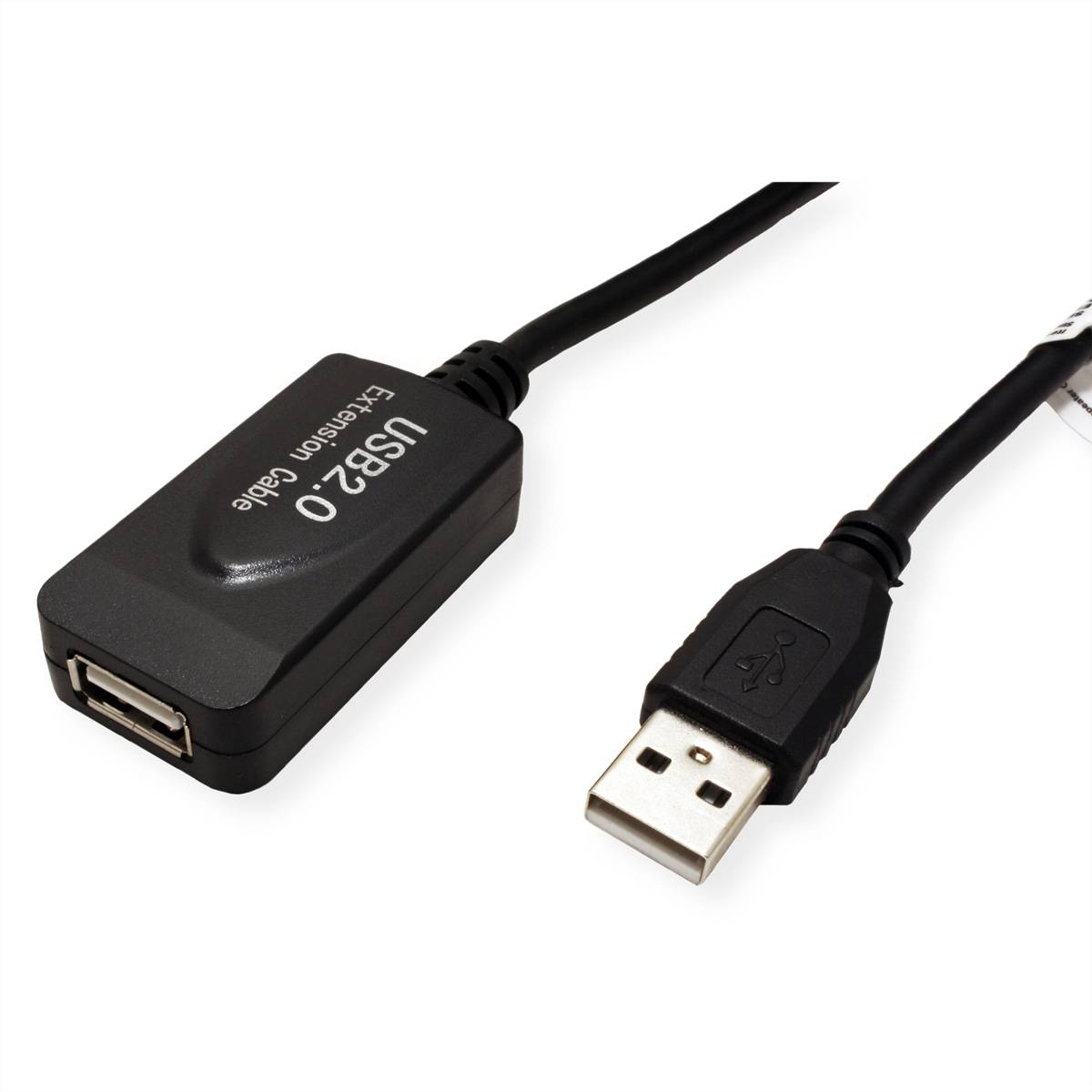 STANDARD USB 2.0 Verlängerung, aktiv, mit Repeater, schwarz, 10 m