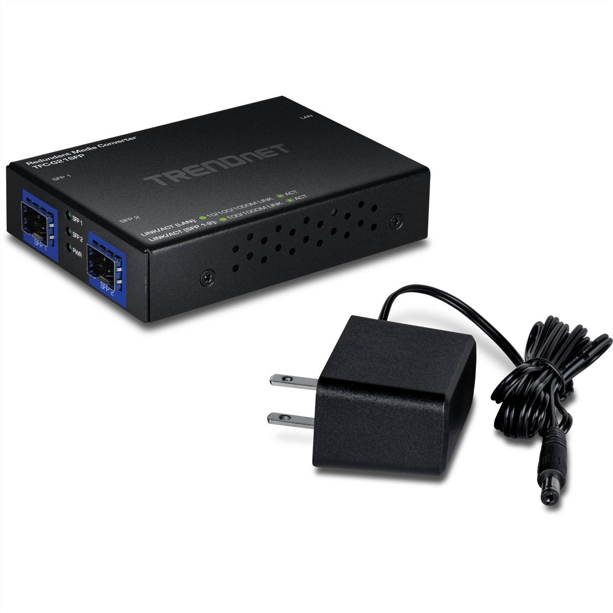 TrendNet TFC-G21SFP Medien Konverter 1000BASE-T zu Dual SFP, Redundant Mode Netzwerk-Konverter