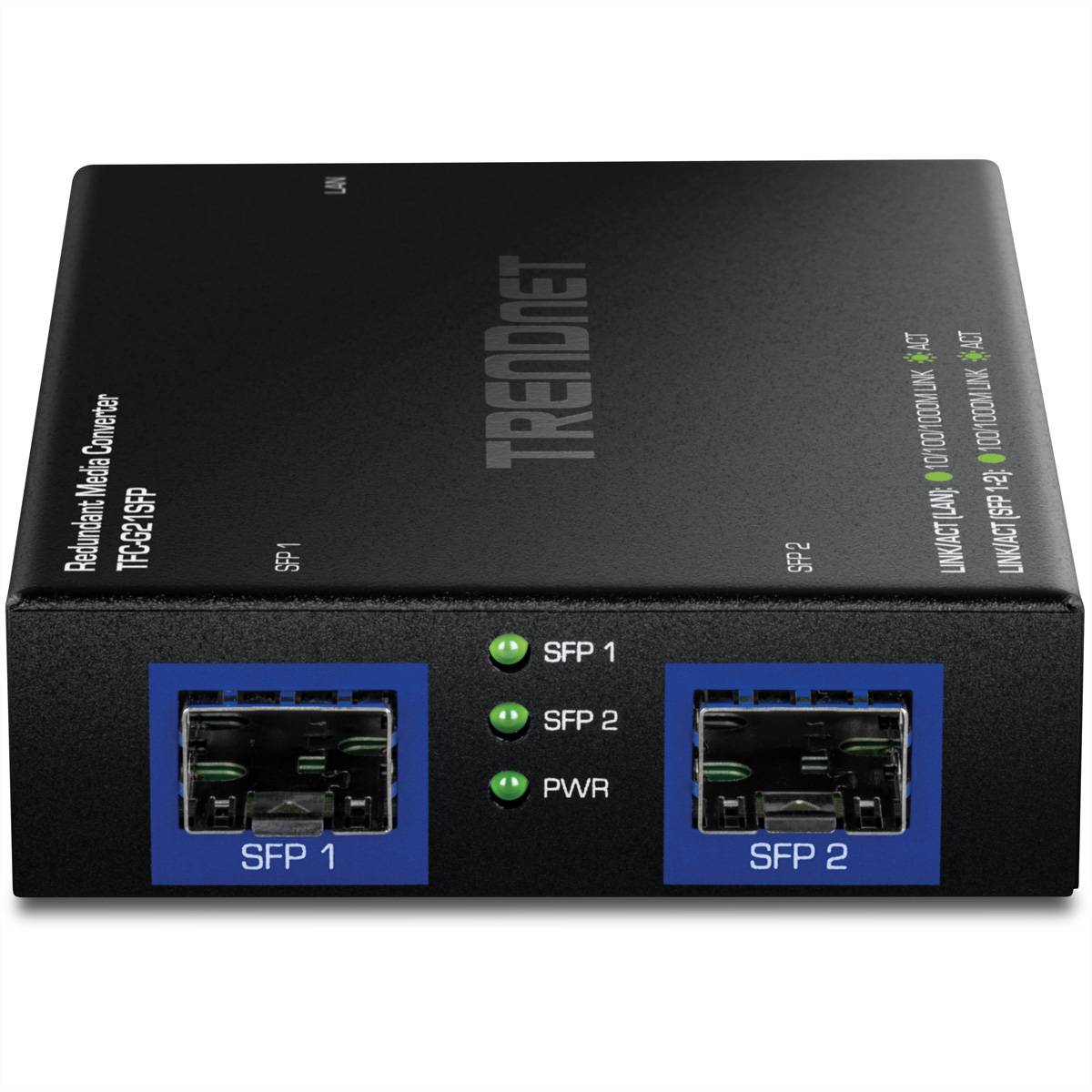 TrendNet TFC-G21SFP Medien Konverter 1000BASE-T zu Dual SFP, Redundant Mode Netzwerk-Konverter