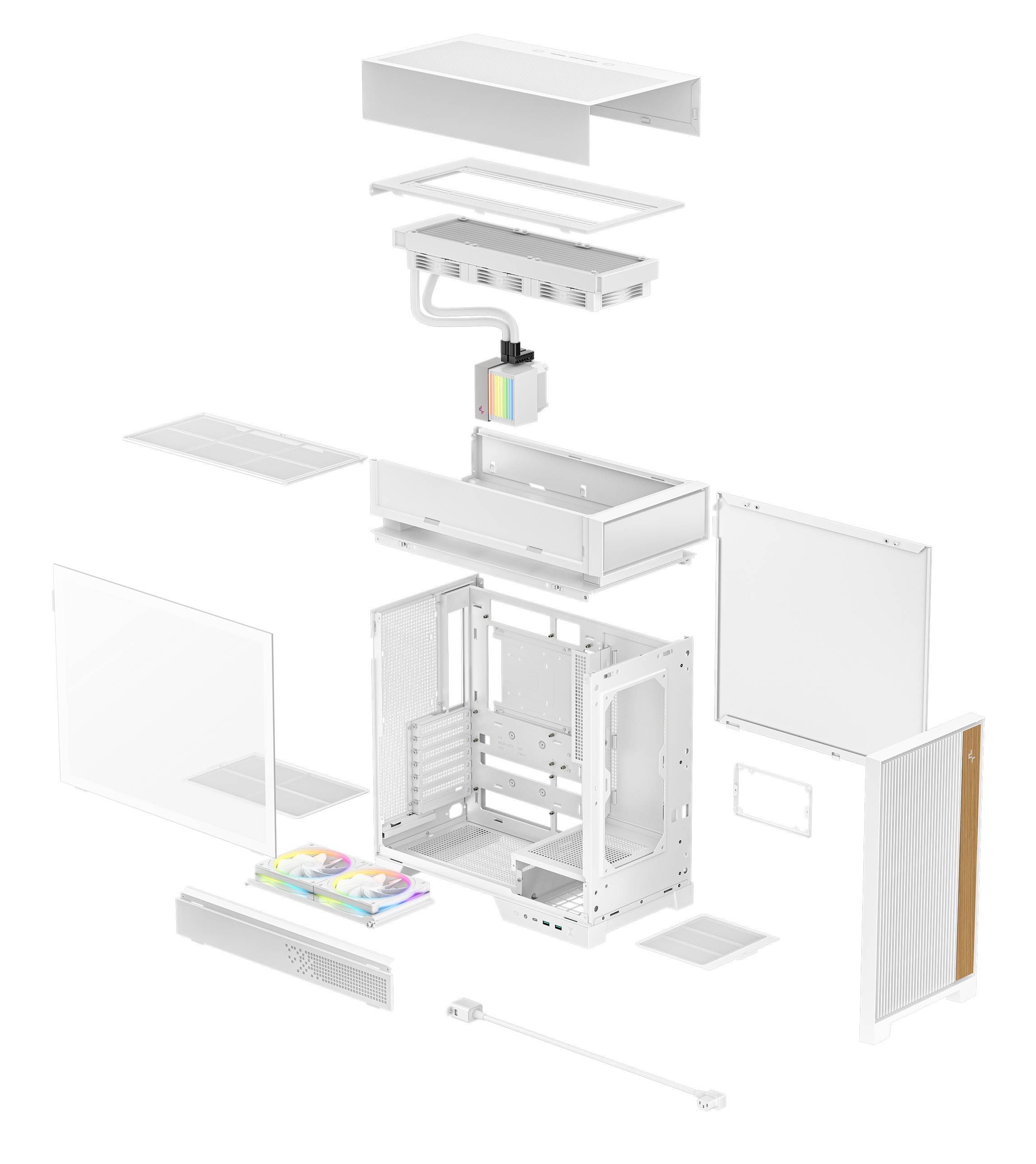 DeepCool CL6600 WH | PC-GehäuseMidi-Tower für Mini-ITX, microATX, ATX Mainboards