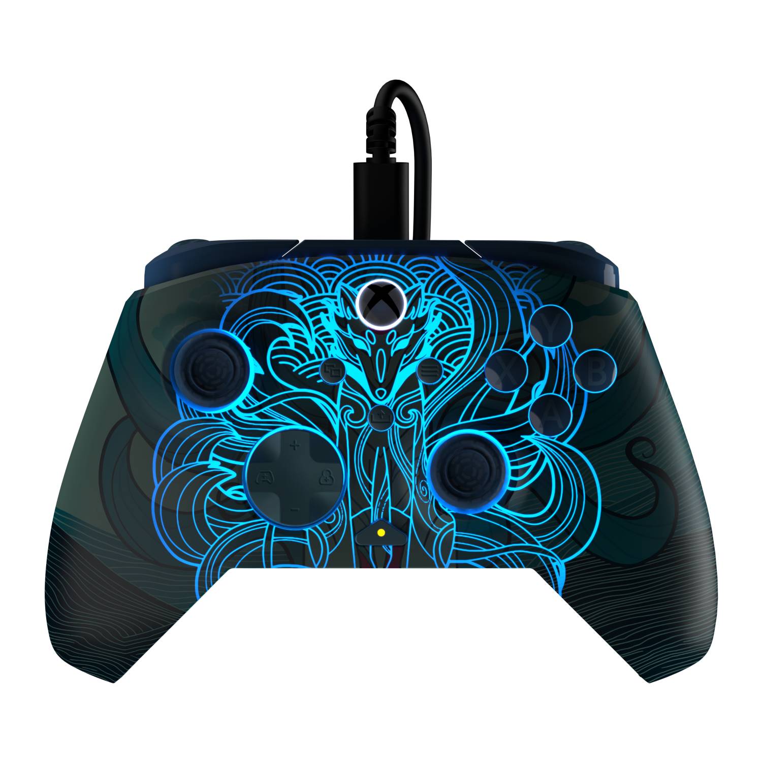 Turtle Beach Rematch Advanced Blue Kitsune Wired Gaming Controller für Xbox und PC – Leuchteffekt,