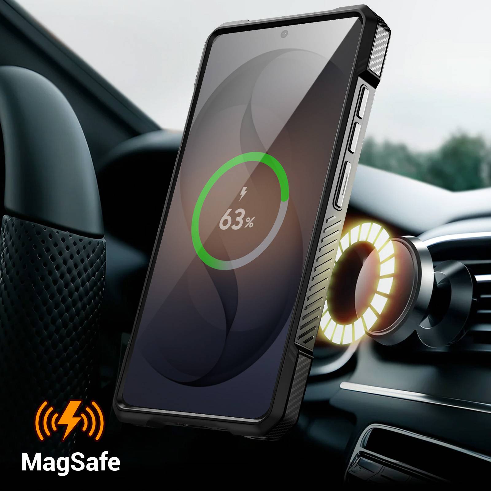 MagSafe Hülle S26 Ultra Unicorn Beetle Grip Militärstandard 4,5m Schwarz