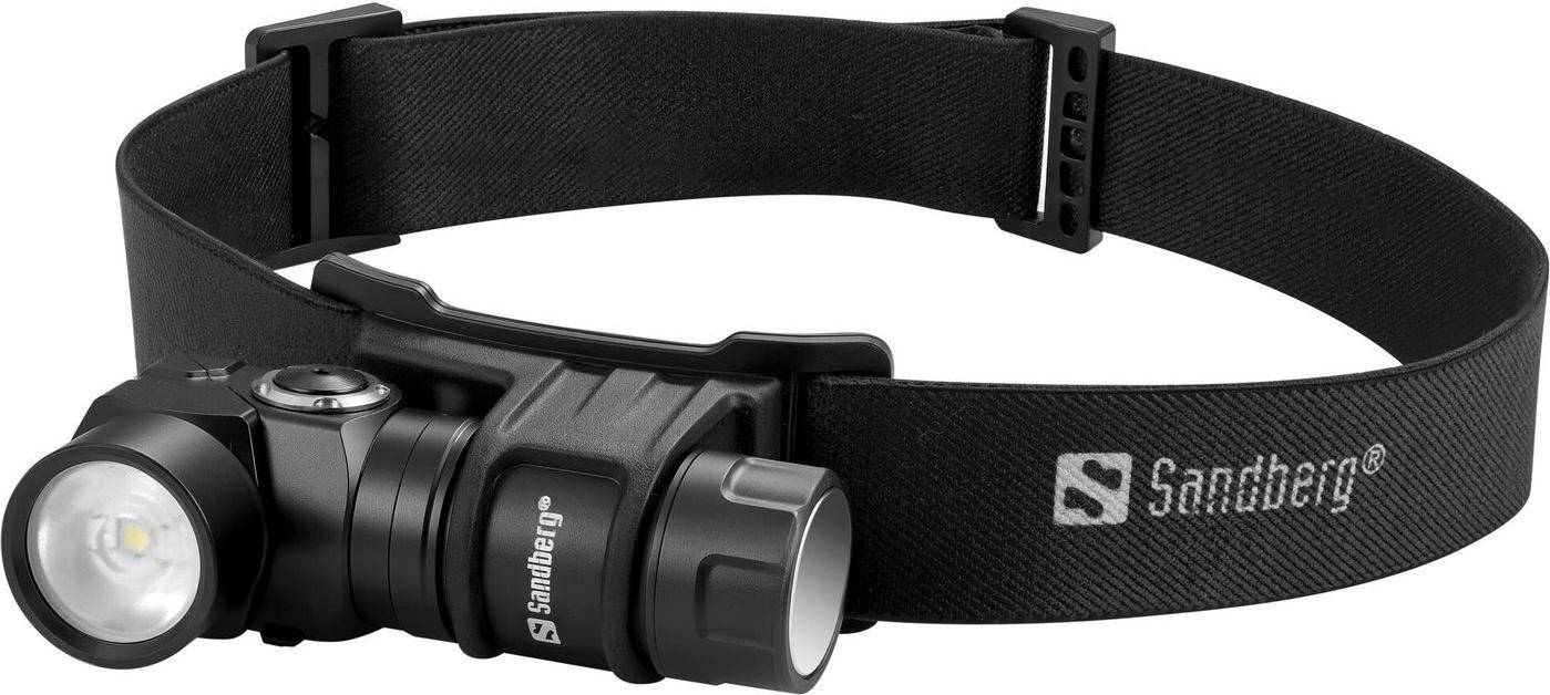 SANDBERG 421-35, Stirnband-Taschenlampe, Schwarz, Aluminium, IP44, LED, 25 lm