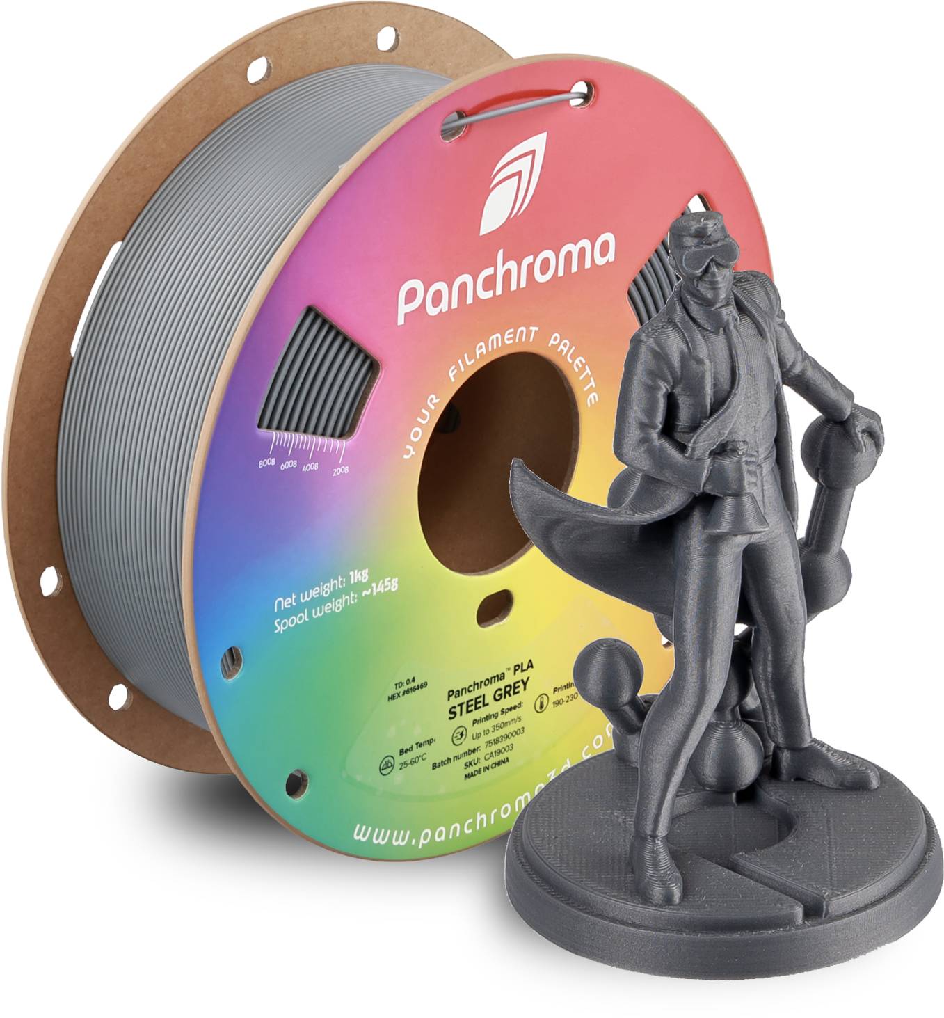 Polymaker Panchroma™ PLA Steel Grey, 1,75 mm / 1000 g