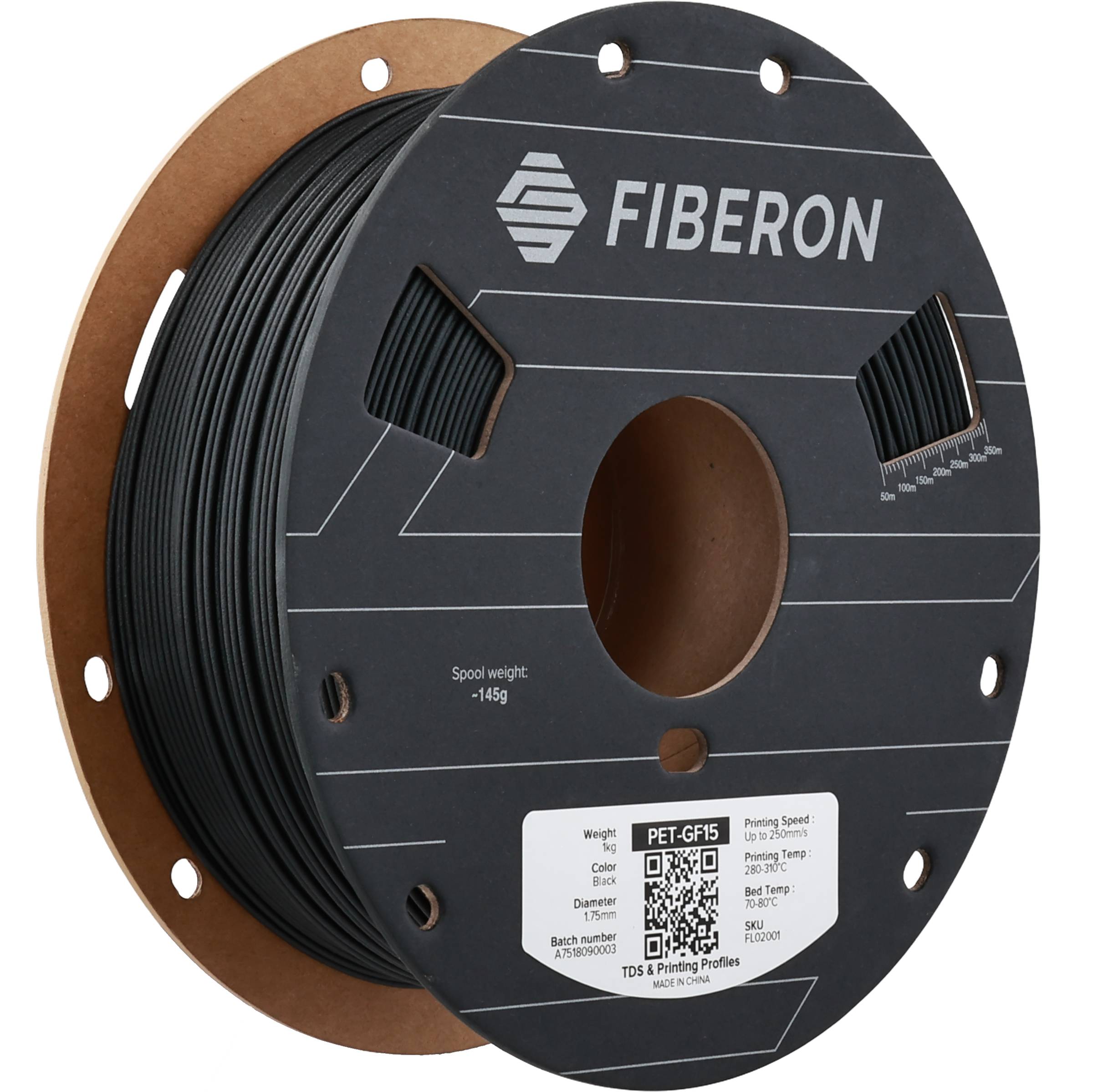 Polymaker Fiberon™ PET-GF15 Black, 1,75 mm / 1000 g