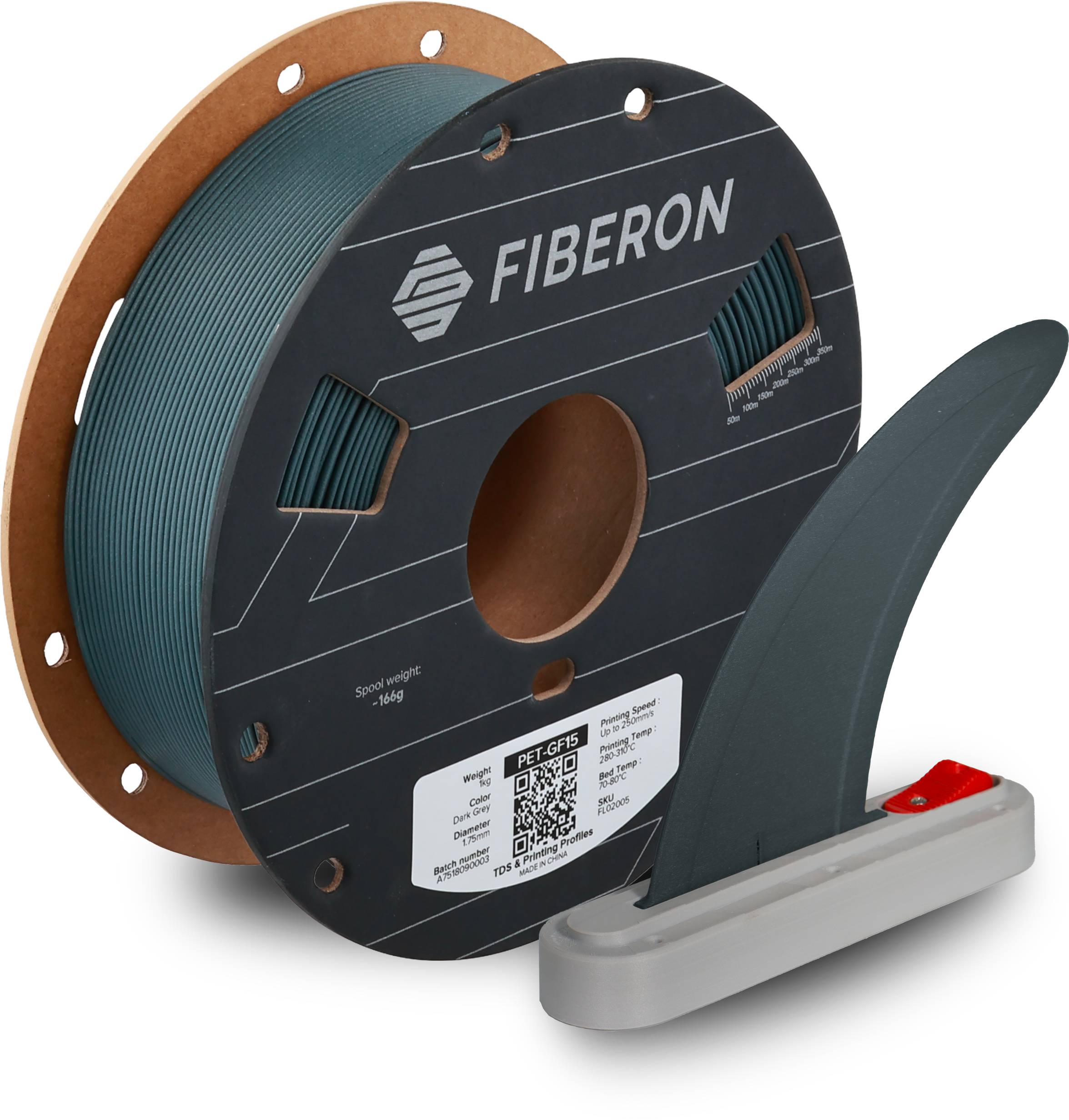 Polymaker Fiberon™ PET-GF15 Dark Grey, 1,75 mm / 1000 g