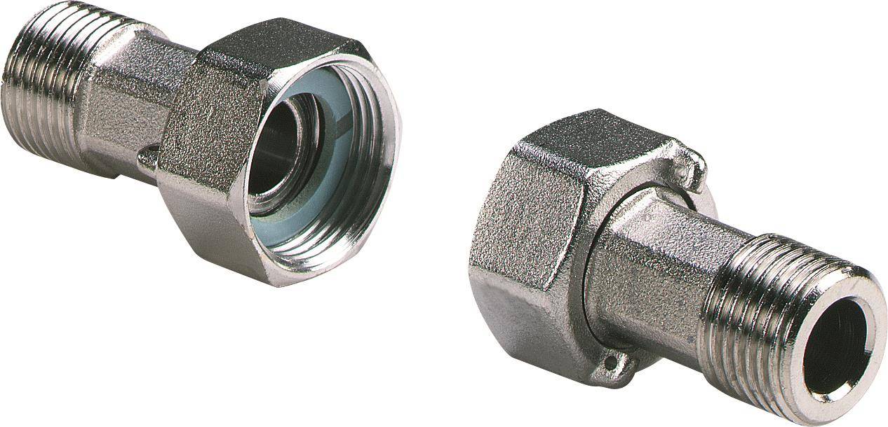Wasser Gerate Wasserzähler-Verschraubung 1/2" AG verchromt, komplett mit Muttern und Dichtungen