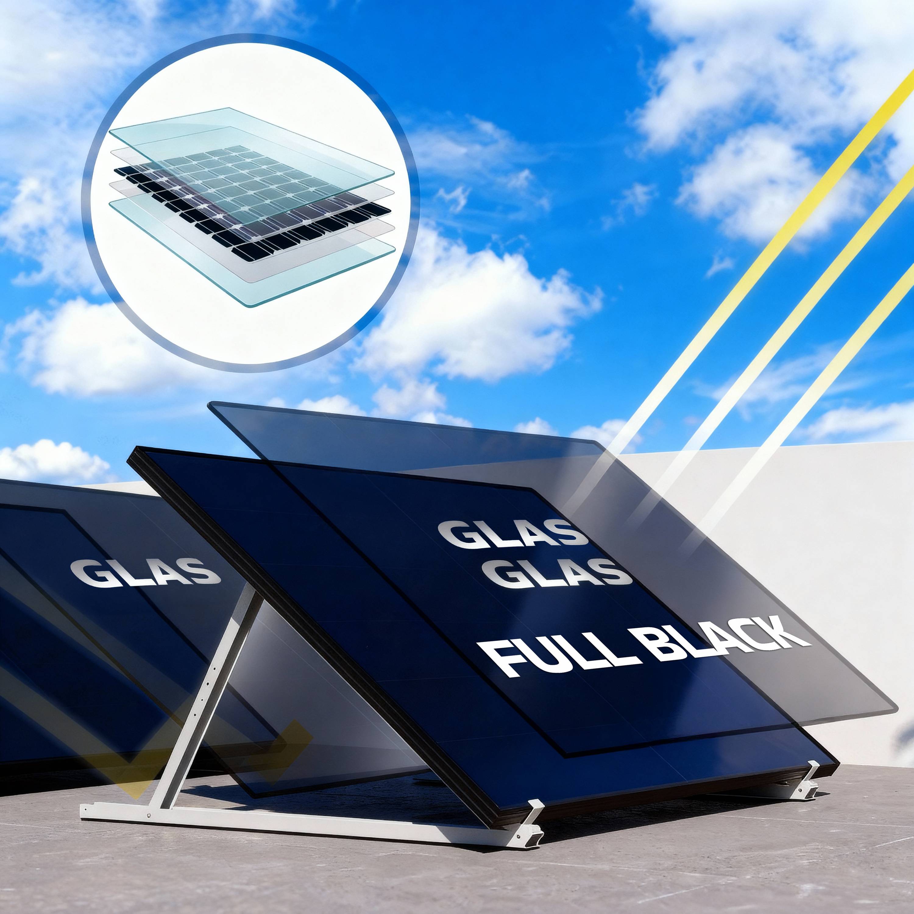 Balkonkraftwerk 1000 / 800 Watt mit Marstek B2500-D 2.24 kWh Solarspeicher, BIFAZIAL FULLBLACK komplett Steckdose