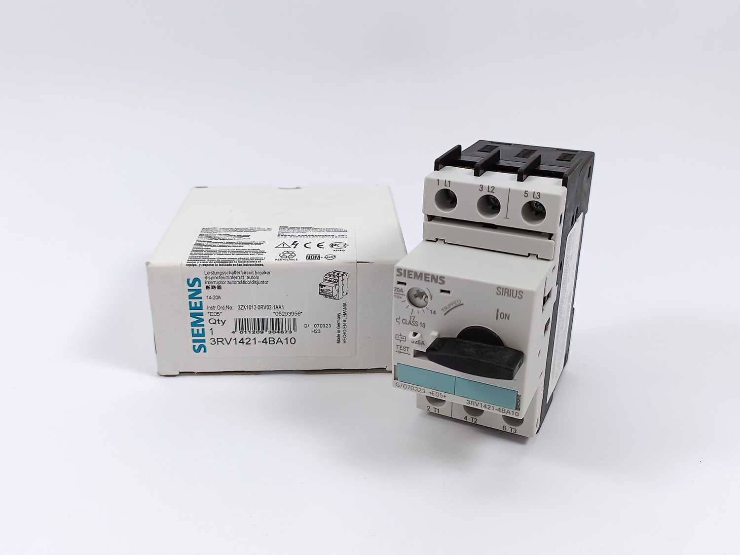 Siemens Siemens 3RV1421-4BA10 External Condition: Perfect <br>Function: Working Condition <br>Batch Size: 1pcs