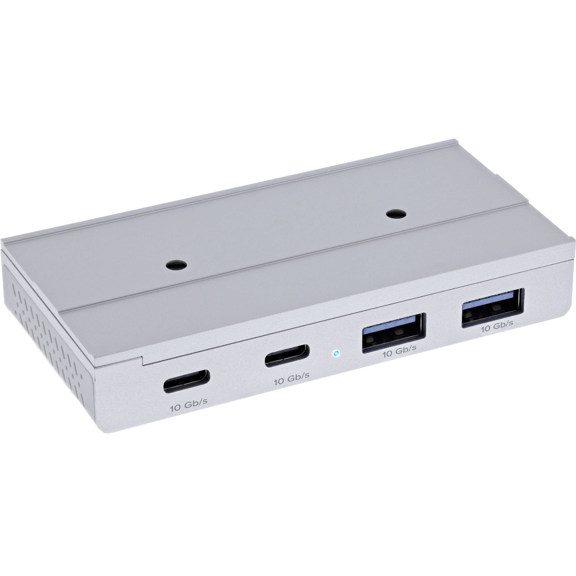 InLine 4-Port Magnetic USB Hub, 2x USB-C, 2x USB-A, 10Gb/s, aluminium housing