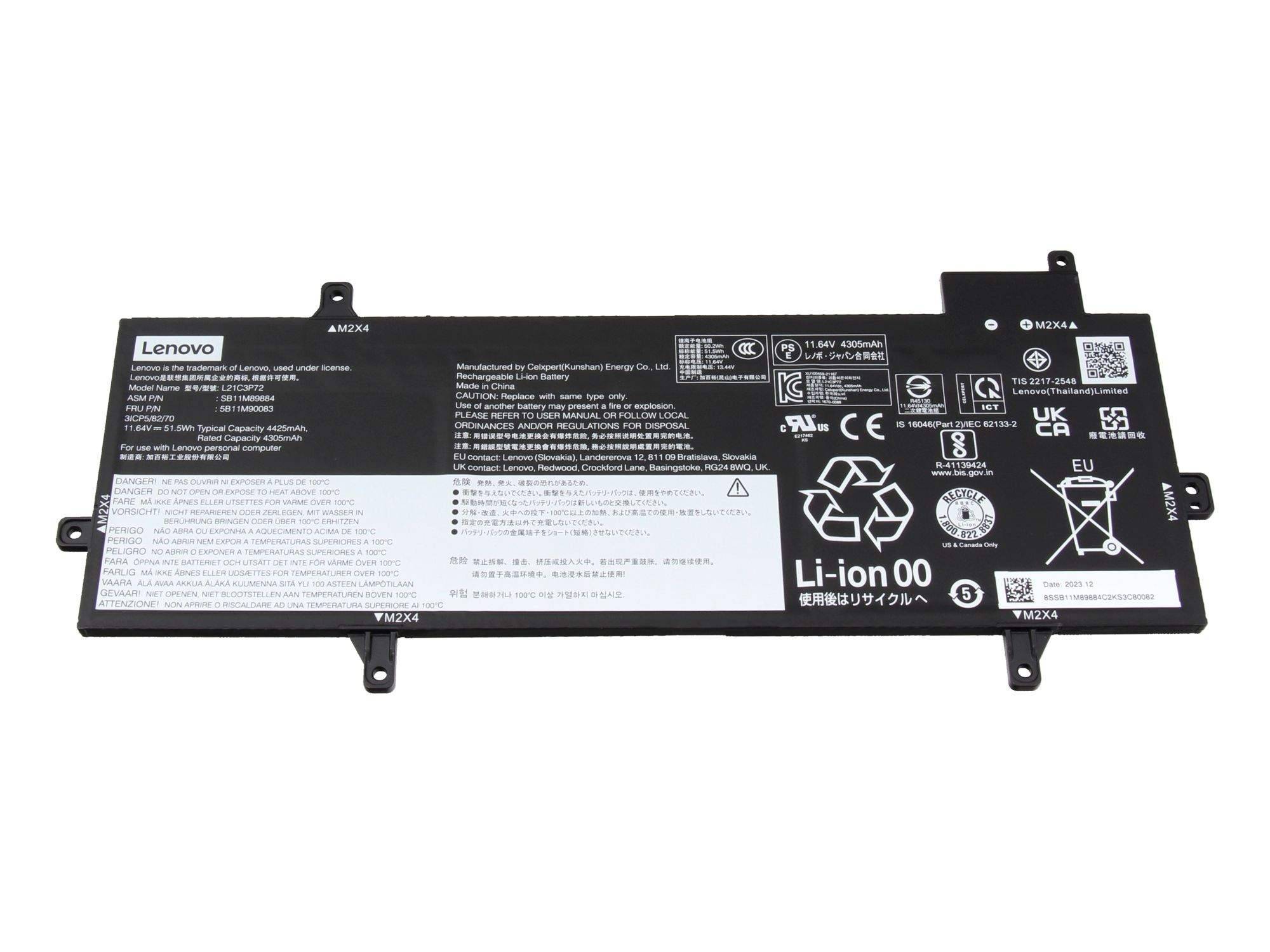 Battery Internal 3 Cell 51.5Wh LiIon - Batterie - 4.425 mAh