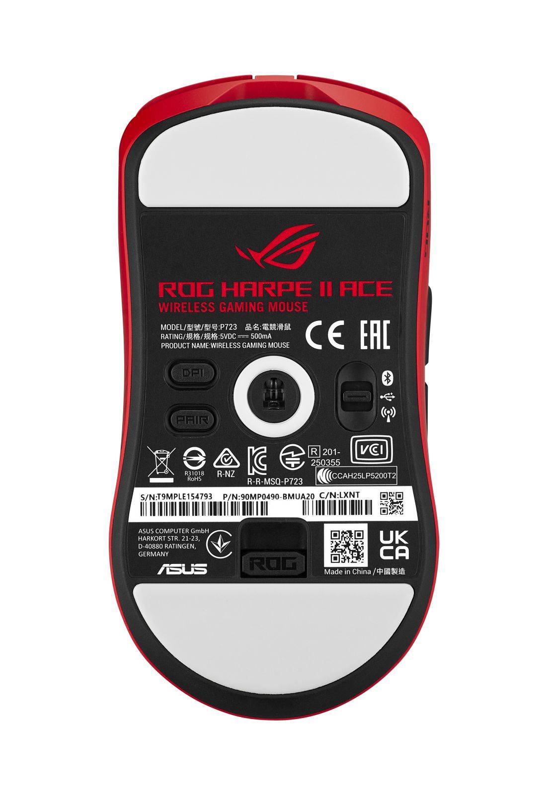 ASUS ROG Harpe II Ace RED kabellose Gaming Maus mit 42.000 dpi und