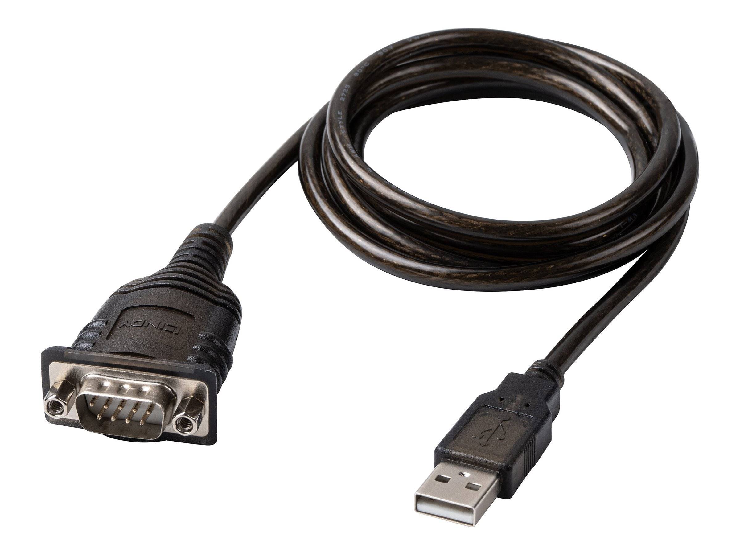 Lindy Kabel seriell - USB männlich zu RS-232 männlich1.5 m - Grau transparent -