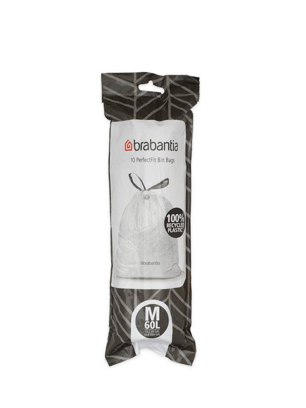 PerfectFit Müllbeutel mit Kordelzug 60 Liter (M) Weiß Brabantia
