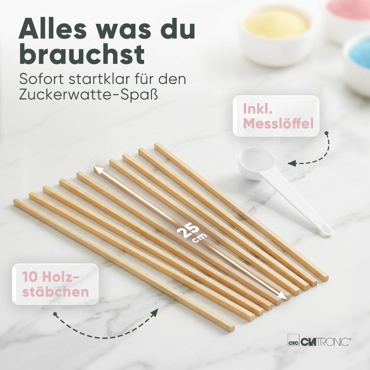 Clatronic ZWM 3478mint Zuckerwatte Maschine