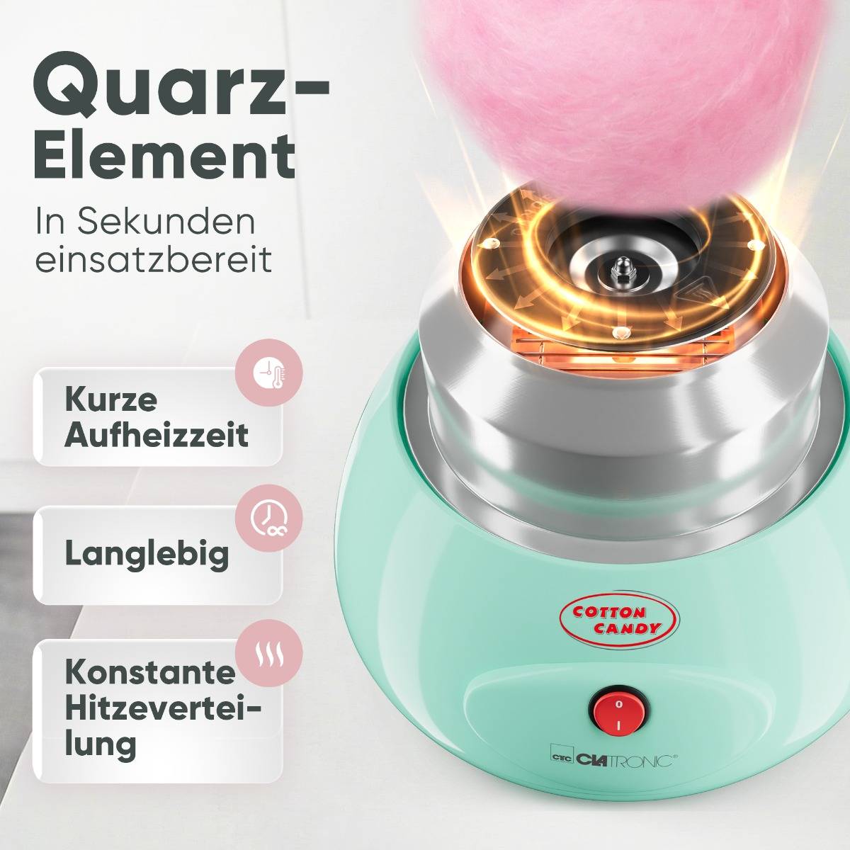 Clatronic ZWM 3478mint Zuckerwatte Maschine
