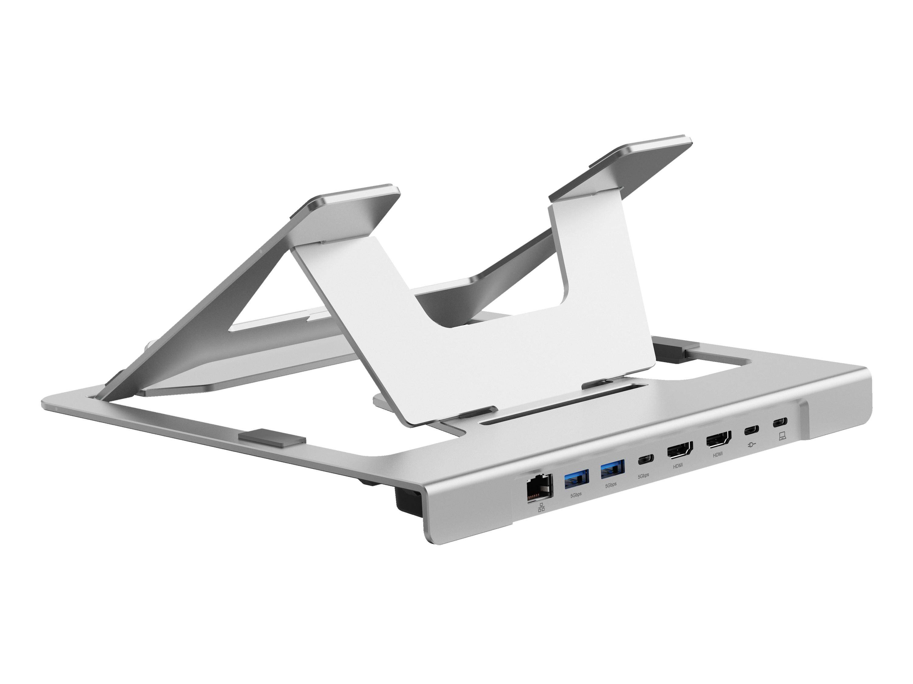 CONCEPTRONIC Notebook Halterung + 7-in-1 Docking silber Multimedia-Technik Dockingstation