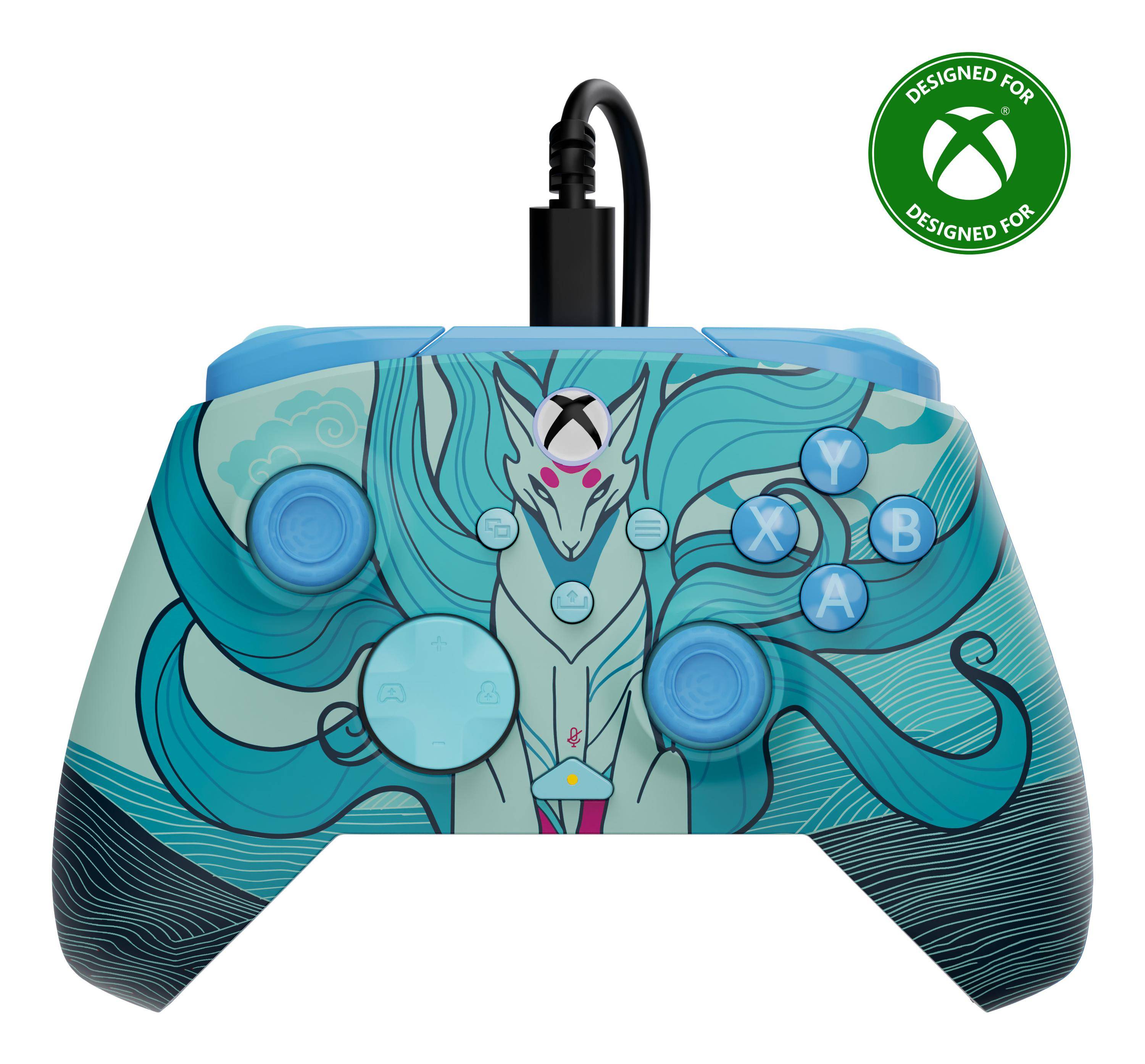 Turtle Beach Rematch Advanced Blue Kitsune Wired Gaming Controller für Xbox und PC – Leuchteffekt,