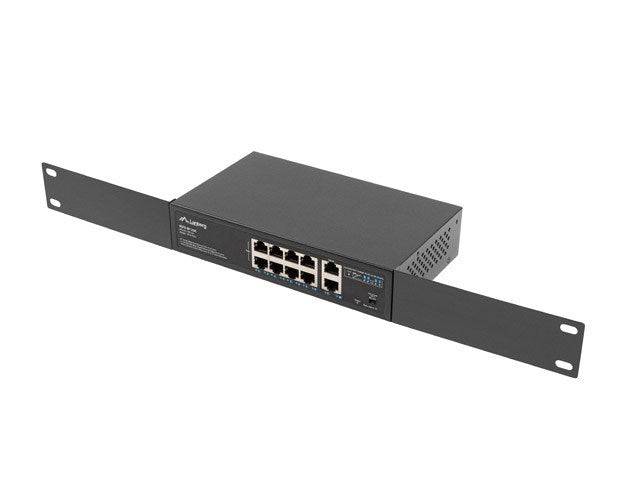 LANBERG Switch 8-Port 100MB PoE+/2x1Gb unmanag. 10/19 120W Multimedia-Technik Switche