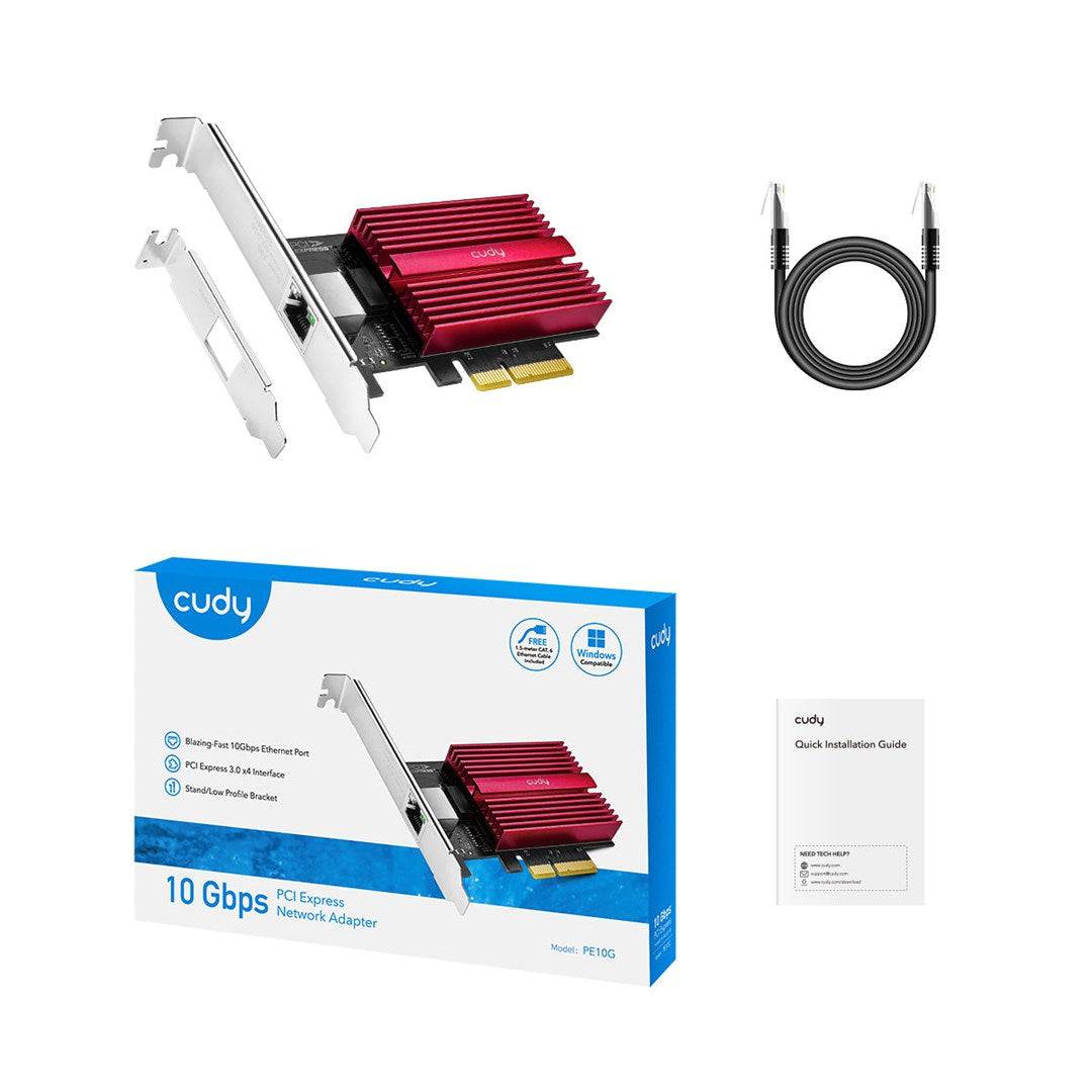 PE10G, Eingebaut, Kabelgebunden, PCI Express, Ethernet, 10000 Mbit/s, Rot