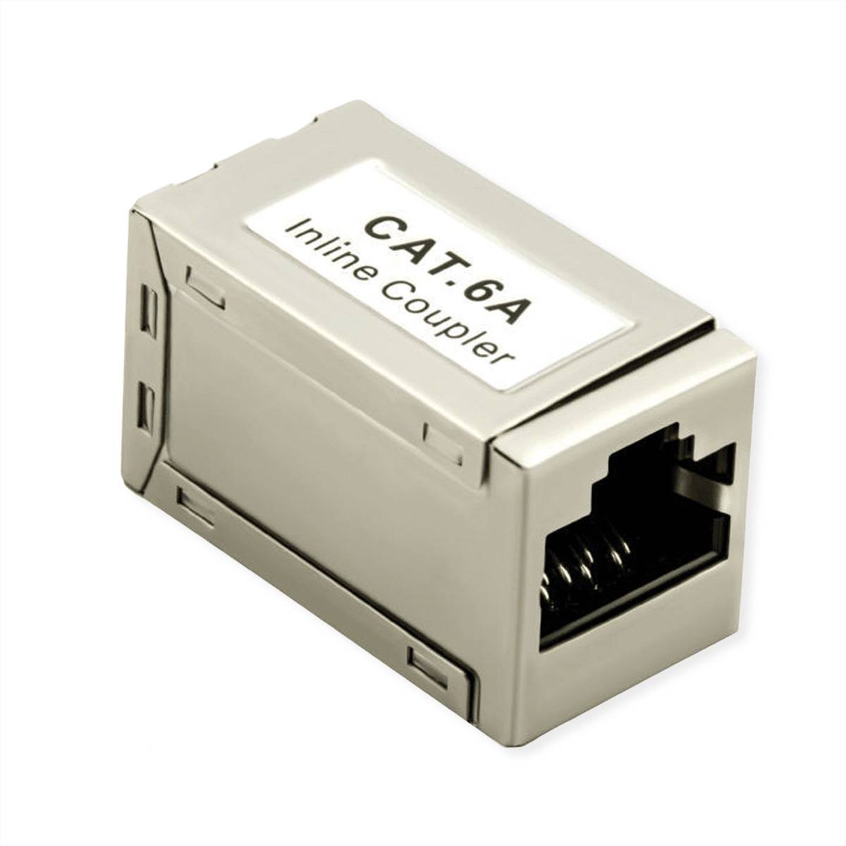 Roline RJ-45 Kupplung geschirmt, Cat.6A (Class EA), silberfarben