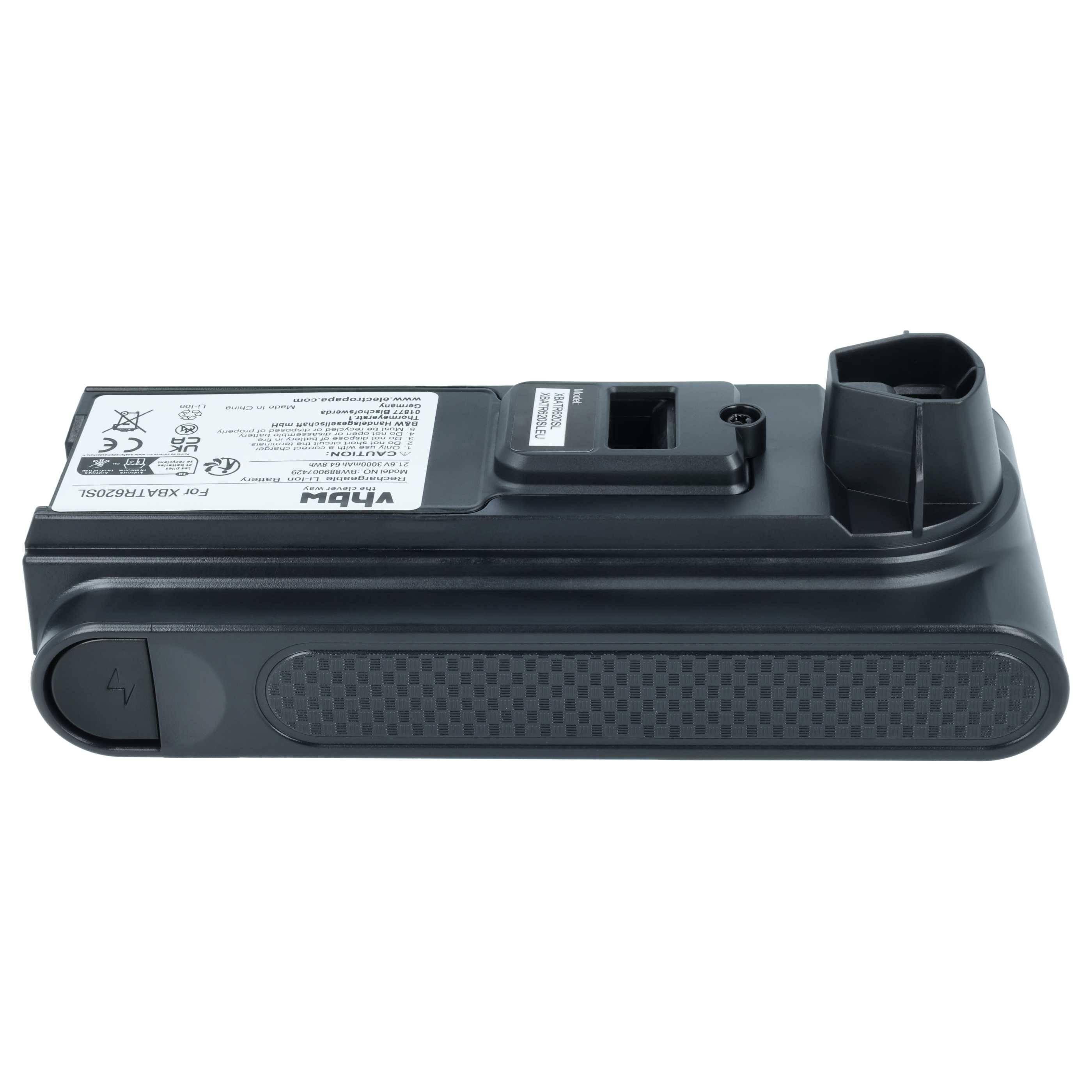 vhbw Akku Ersatz für Shark XBATR620SL | XBATR625SLEU, XBATR625SL für Staubsauger Schwarz (3000 mAh, 21,6 V, Li-Ion)