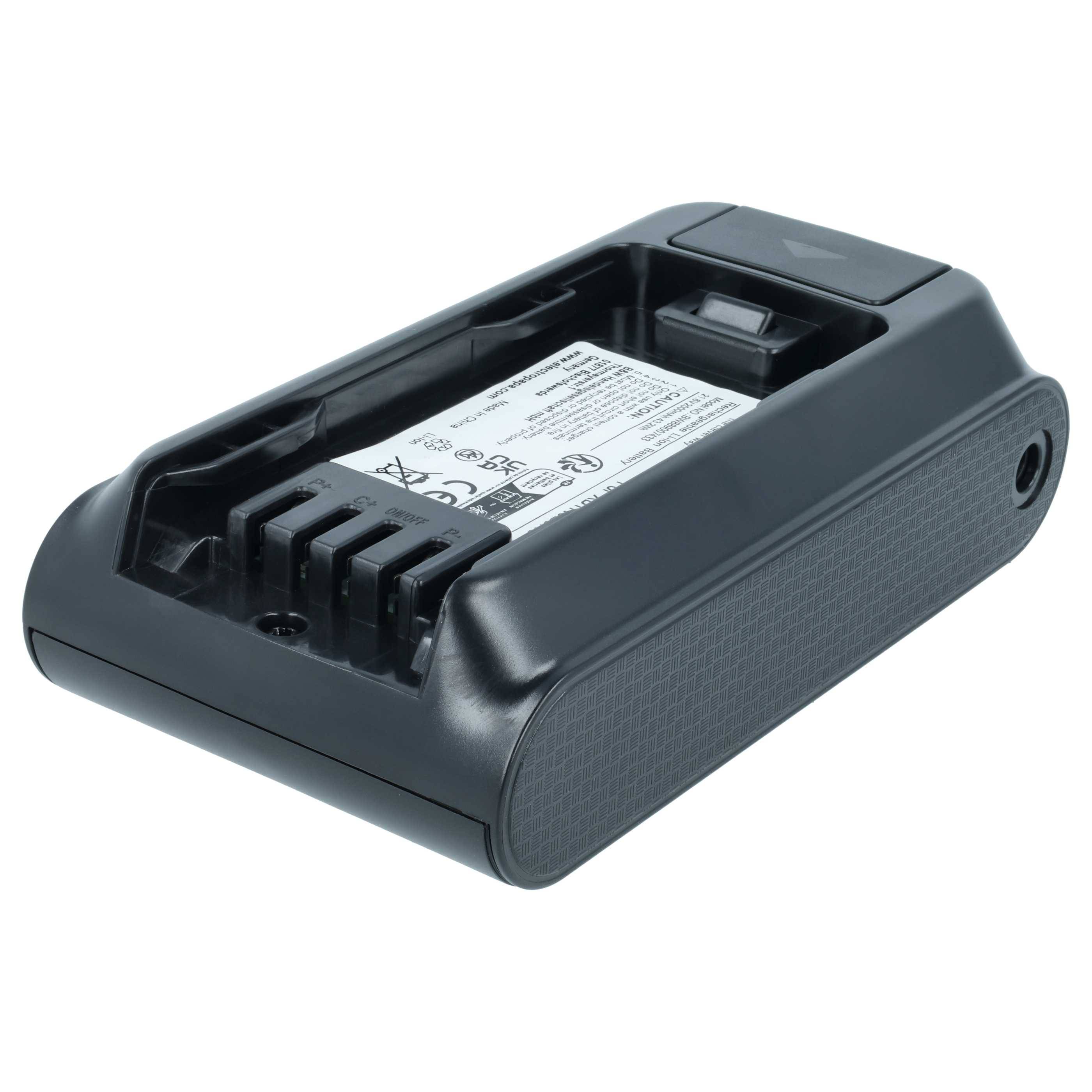 vhbw Akku kompatibel mit Shark IW3511, IW3611EU, IW3615 Staubsauger Schwarz (2000 mAh, 21,6 V, Li-Ion)