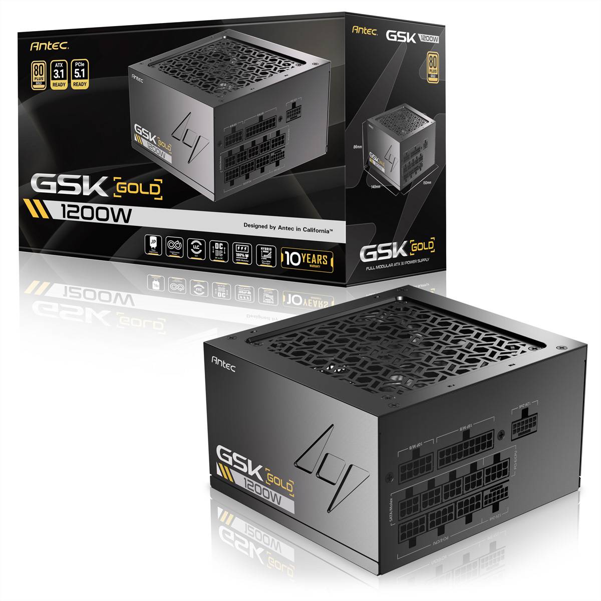 GSK 1200 EC Netzteil - PC-/Server - 80 PLUS Gold - PC-/Server Netzteil - ATX