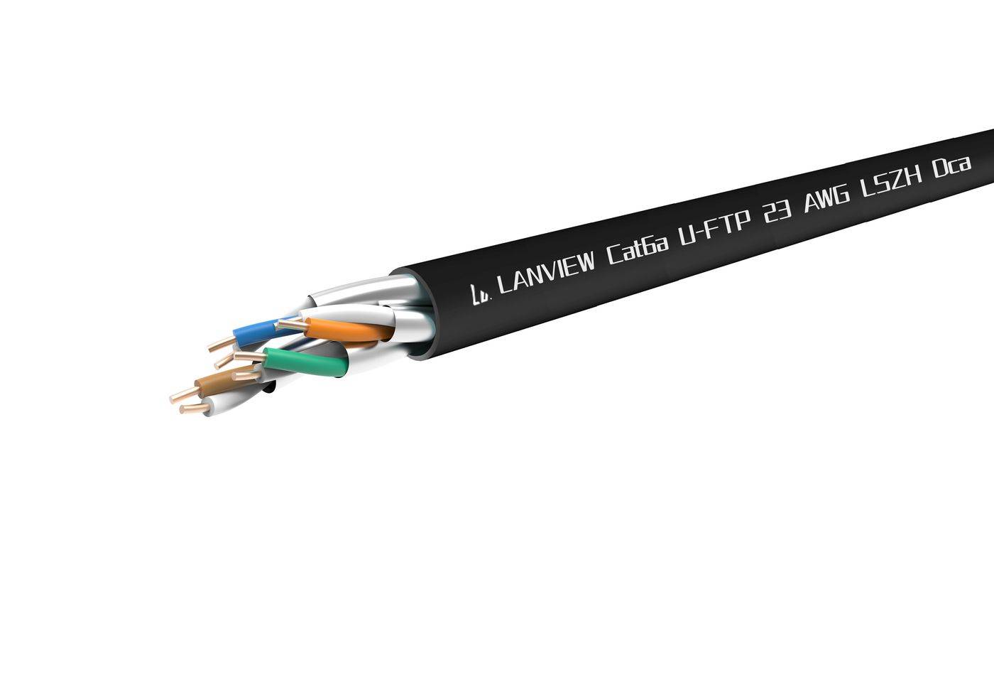 LANVIEW Cat6a U-FTP 4x2xAWG23 LSZH Black 305m, Dca