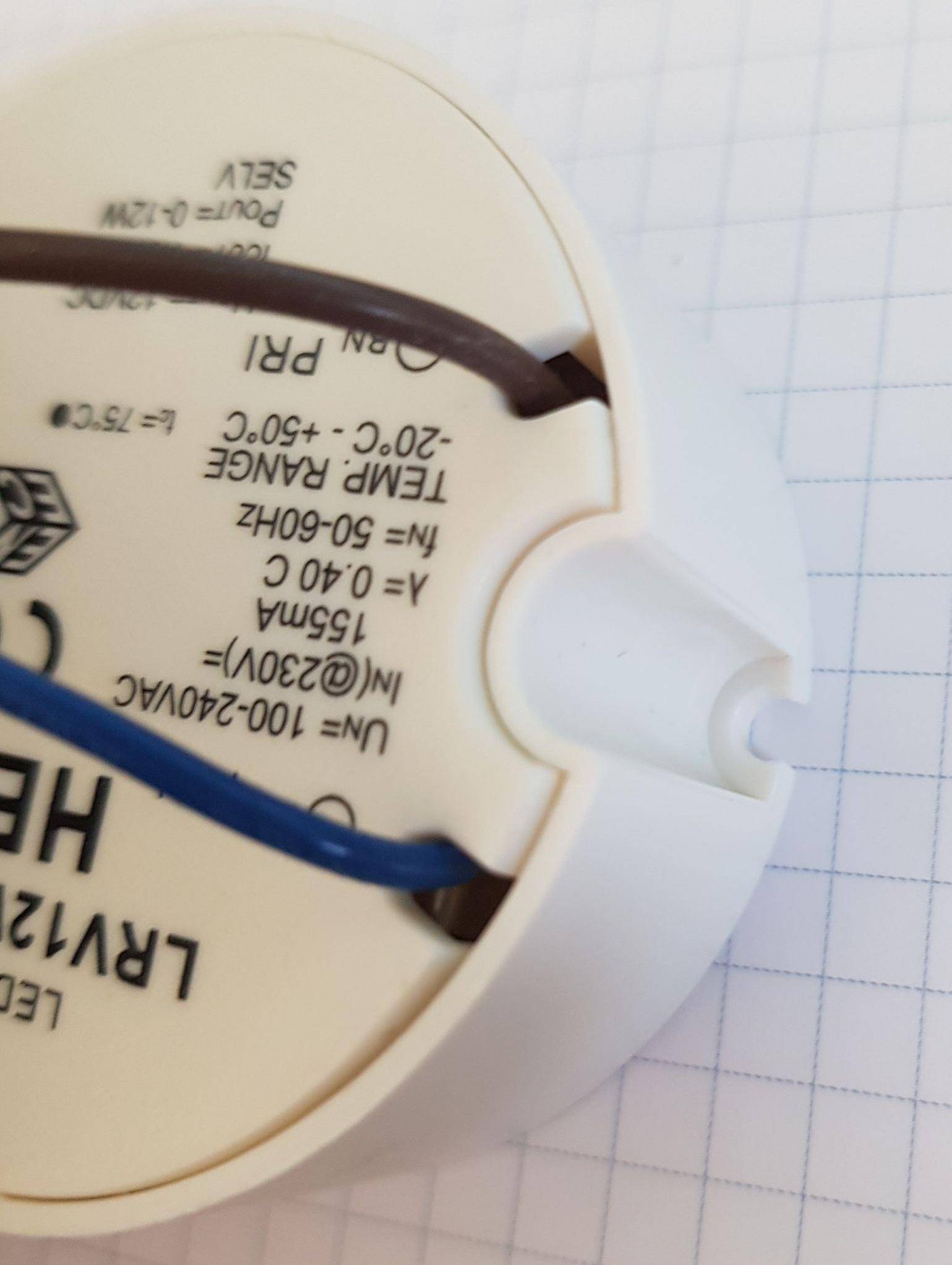 Synergy 21 LED HEP Netzteil für Unterputzdosen, rund, 55x22mm, IP20, CV, 12V DC, 1A, 12W